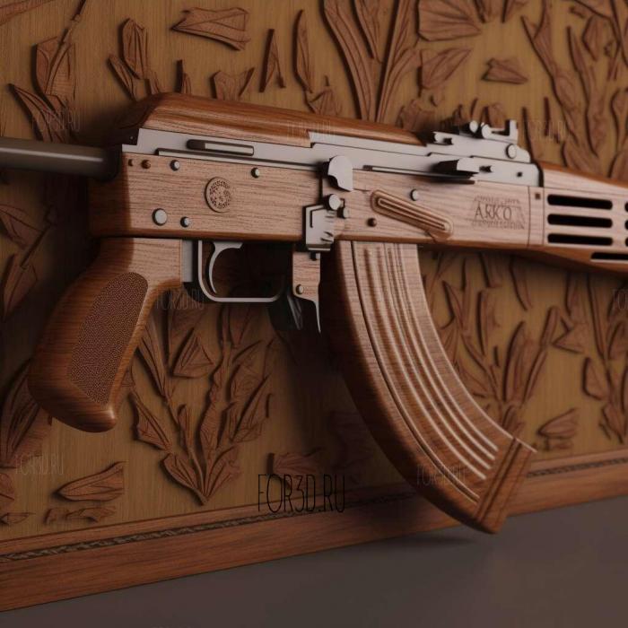 AK 47 movie 2 stl model for CNC
